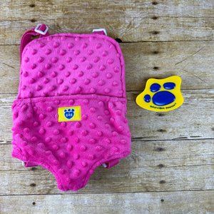 Build A Bear BAB Brush and Pink Velour Bear Carrier Front/Back Pack Adjustable